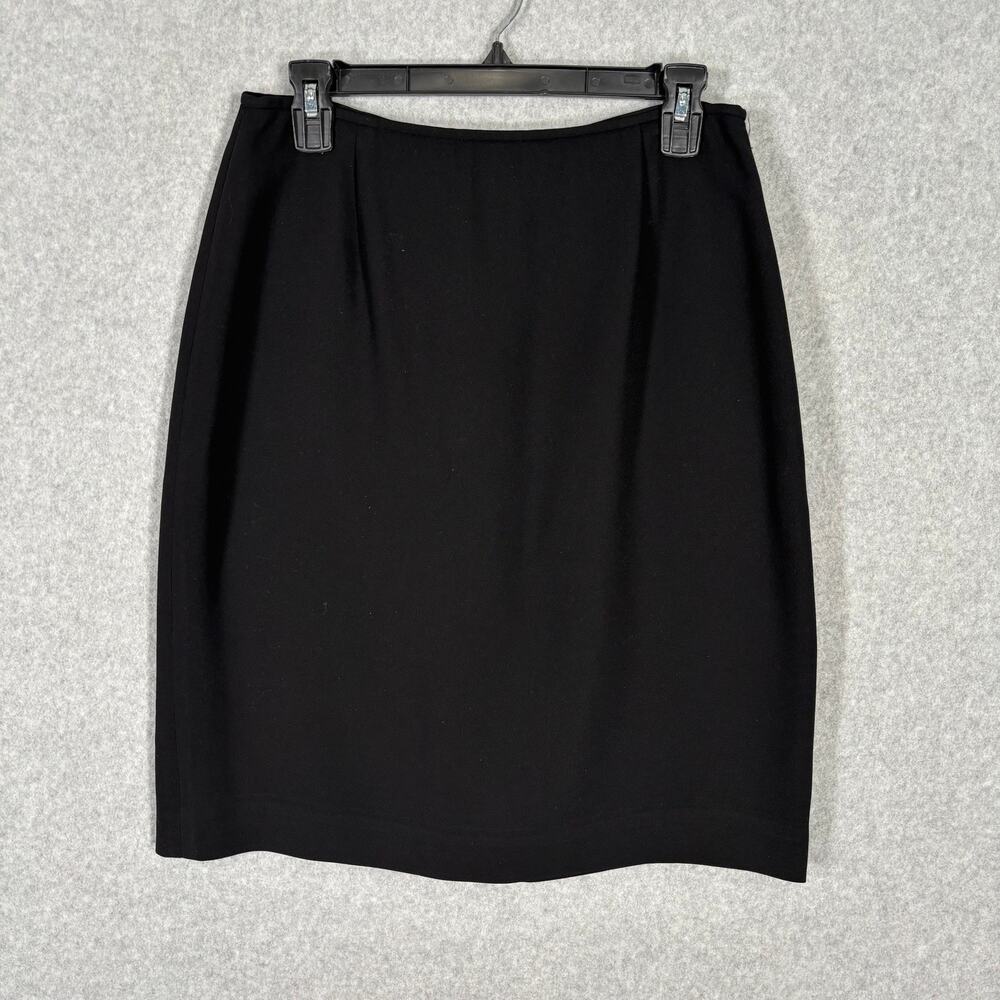 Anne Klein Skirt Small Black Mini Pencil Slit Career Secretary Work Witchy READ‎